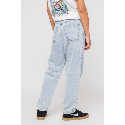 PANTALÓN DENIM REGULAR CROPPED ACID BLUE