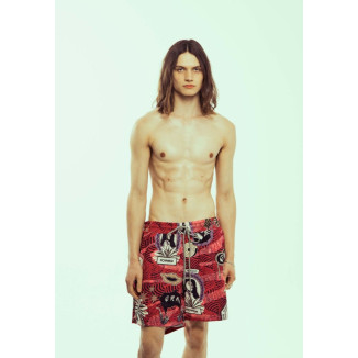 GRIMEY SUPASTAR SWIMSHORT RED