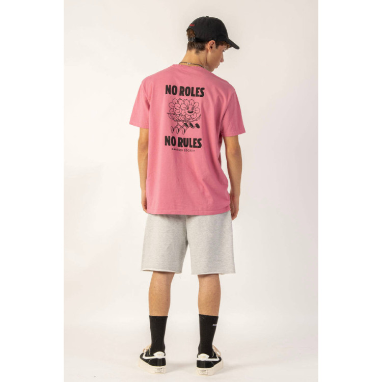 CAMISETA KAOTIKO NO ROLES FLOWERS PINK FLAMINGO