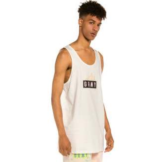 TANK TOP GRIMEY BURN IN FLAMES WHITE